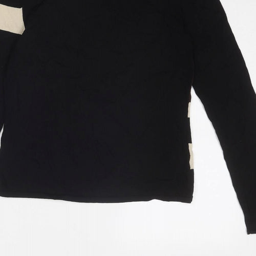 Wallis Womens Black Round Neck Viscose Pullover Jumper Size 12
