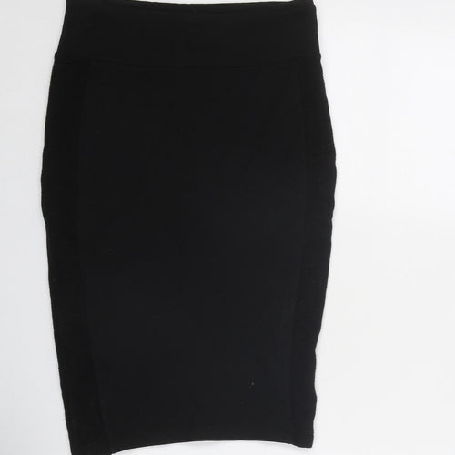 River Island Womens Black Polyester A-Line Skirt Size 10