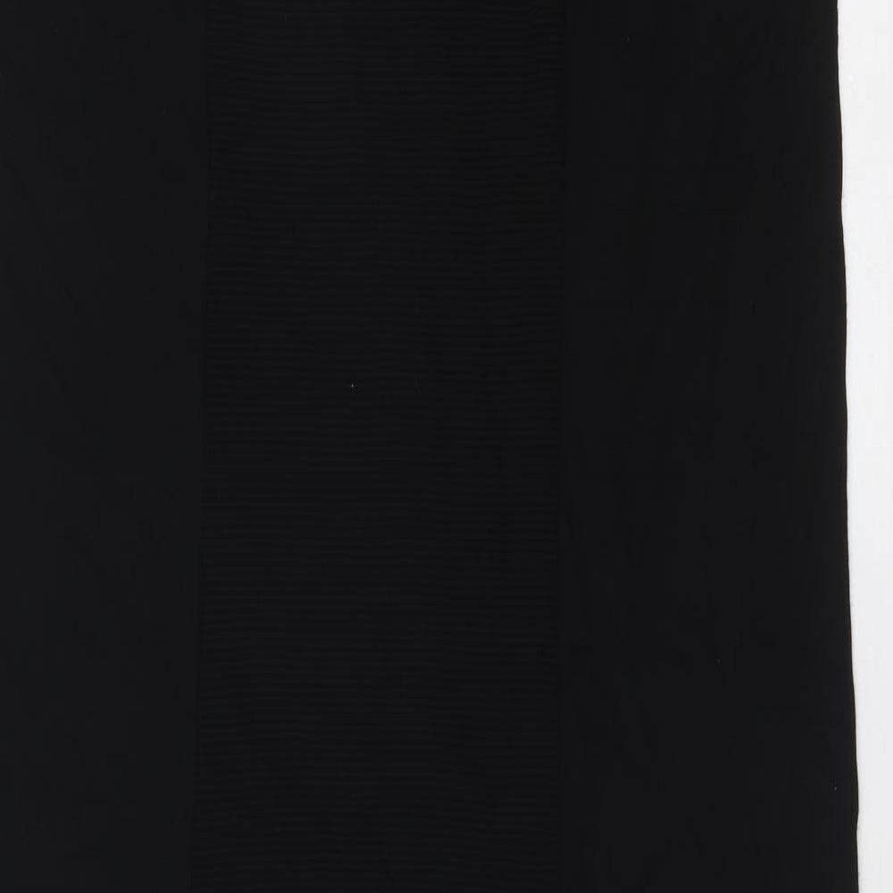 Jaeger Womens Black Cotton A-Line Size M V-Neck Pullover