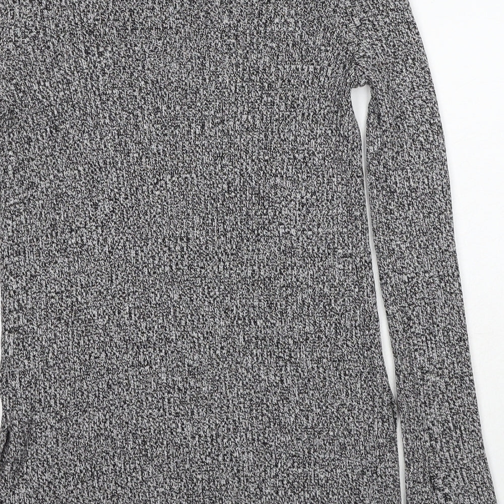 H&M Womens Grey Round Neck Cotton Pullover Jumper Size XS