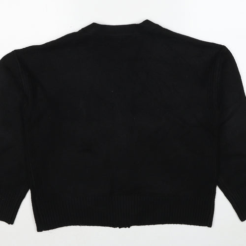 Marks and Spencer Womens Black V-Neck Polyester Cardigan Jumper Size M