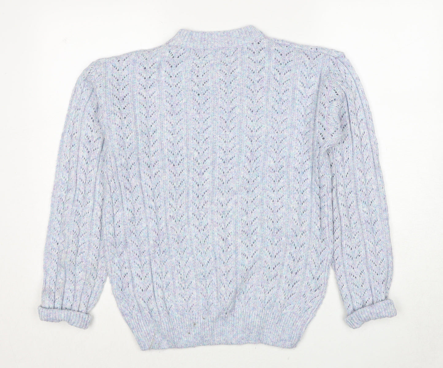 Beloved Womens Blue Round Neck Acrylic Pullover Jumper Size S