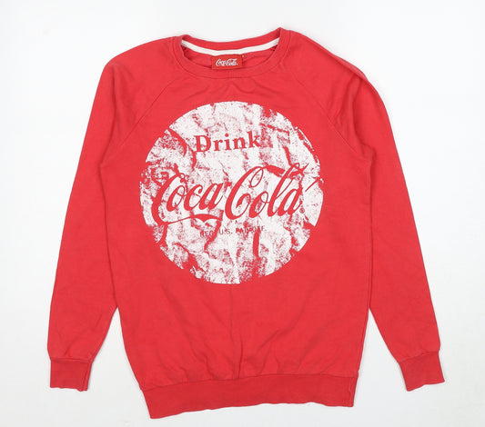 Coca-Cola Womens Red Cotton Pullover Sweatshirt Size 6 Pullover