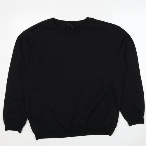 H&M Mens Black Cotton Pullover Sweatshirt Size M - Unisex