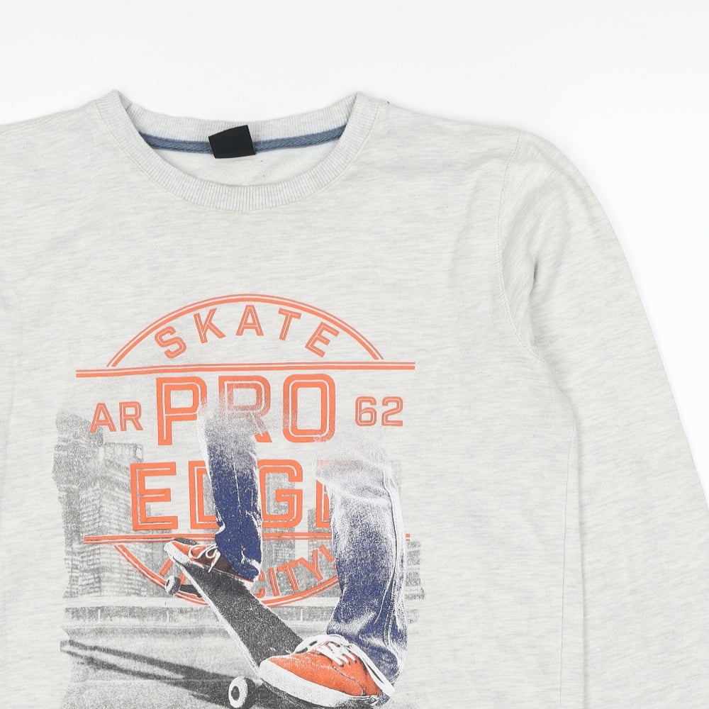 Chapter Boys Grey Cotton Pullover Sweatshirt Size 14-15 Years Pullover - Skate