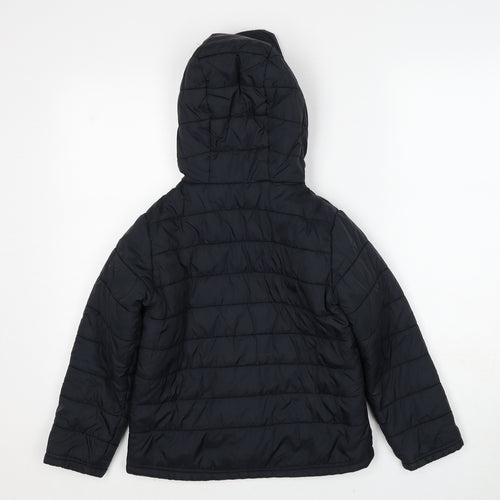 Freedom Trail Boys Black Quilted Jacket Size 6-7 Years Zip