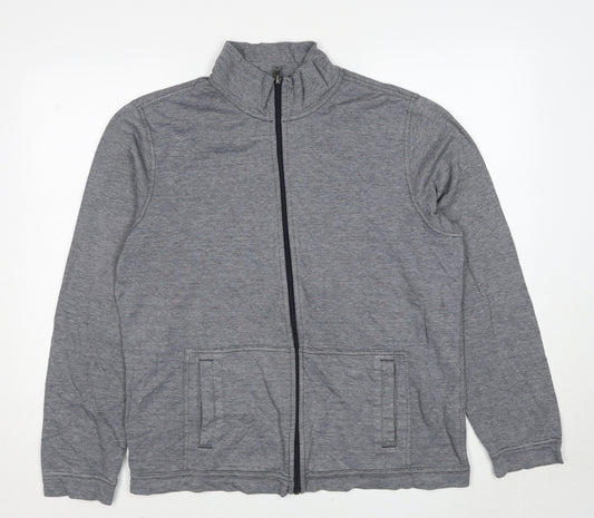 Ridge Point Mens Grey Cotton Full Zip Sweatshirt Size L
