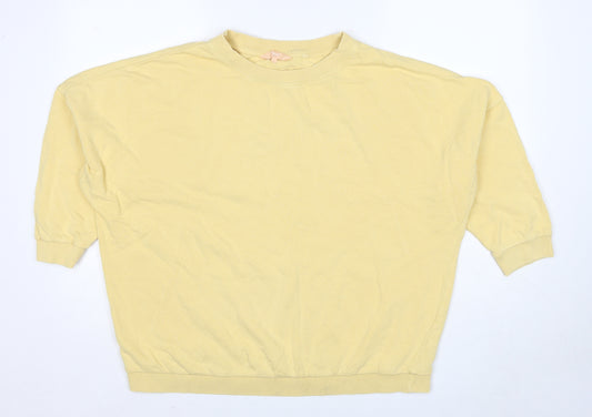 NEXT Womens Yellow Cotton Pullover Sweatshirt Size L Pullover