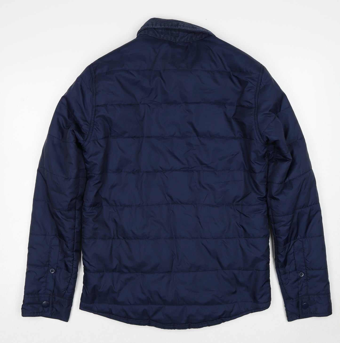 BS Quality Apparel Mens Blue Quilted Jacket Size S Zip