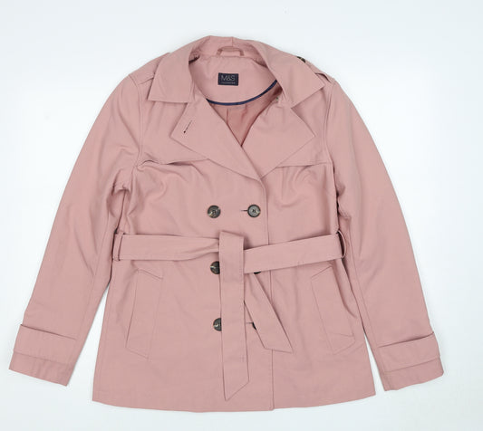 Marks and Spencer Womens Pink Jacket Size 8 Button