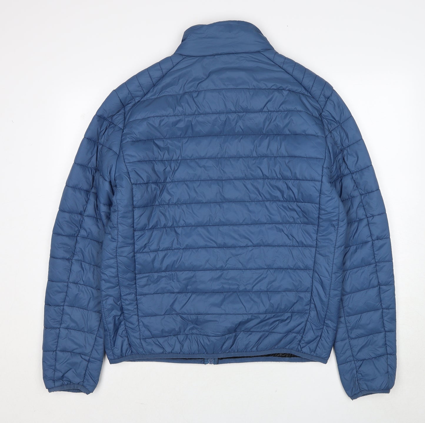 Blend Mens Blue Quilted Jacket Size XL Zip
