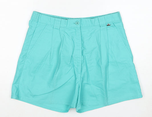 Lauren Jeans Co. Womens Blue Cotton Basic Shorts Size 14 Regular Zip