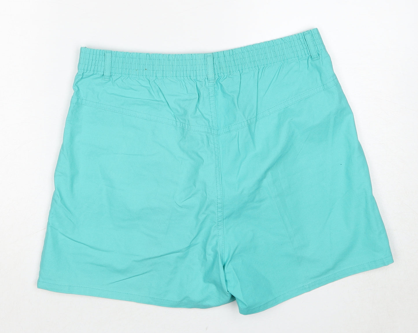Lauren Jeans Co. Womens Blue Cotton Basic Shorts Size 14 Regular Zip