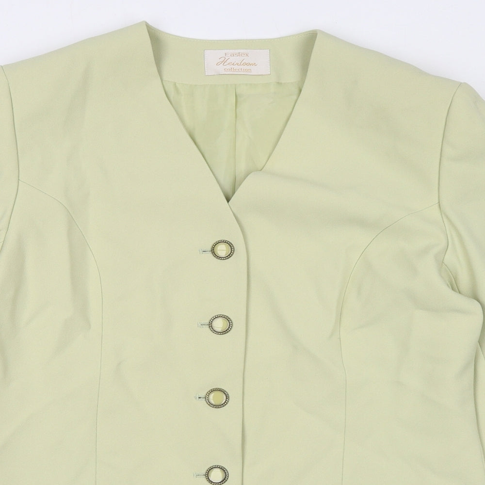Eastex Womens Green Jacket Blazer Size 12 Button