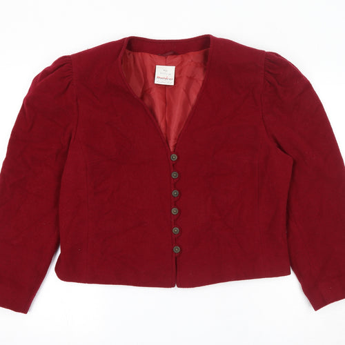 MEICO Landhaus Look Womens Red Jacket Size 12 Button