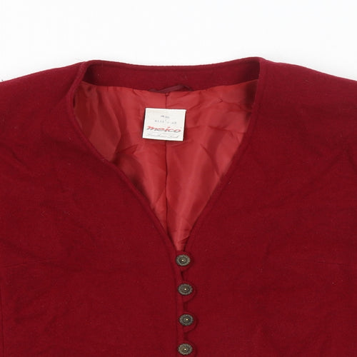 MEICO Landhaus Look Womens Red Jacket Size 12 Button