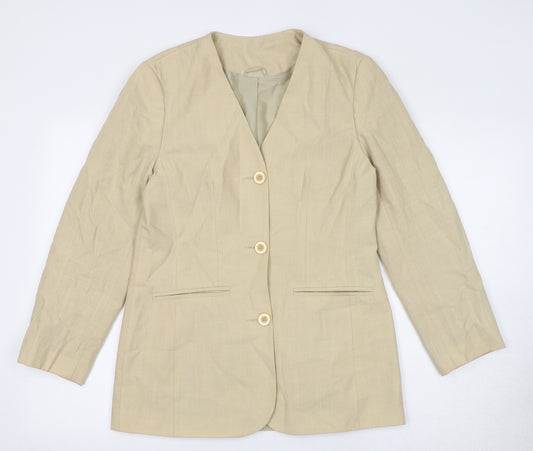 St Bernard Womens Beige Jacket Blazer Size 10 Button