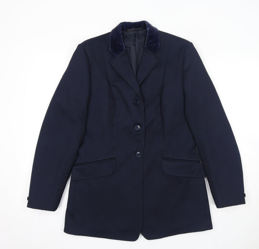 Harry Hall Mens Blue Polyester Jacket Suit Jacket Size 38 Regular