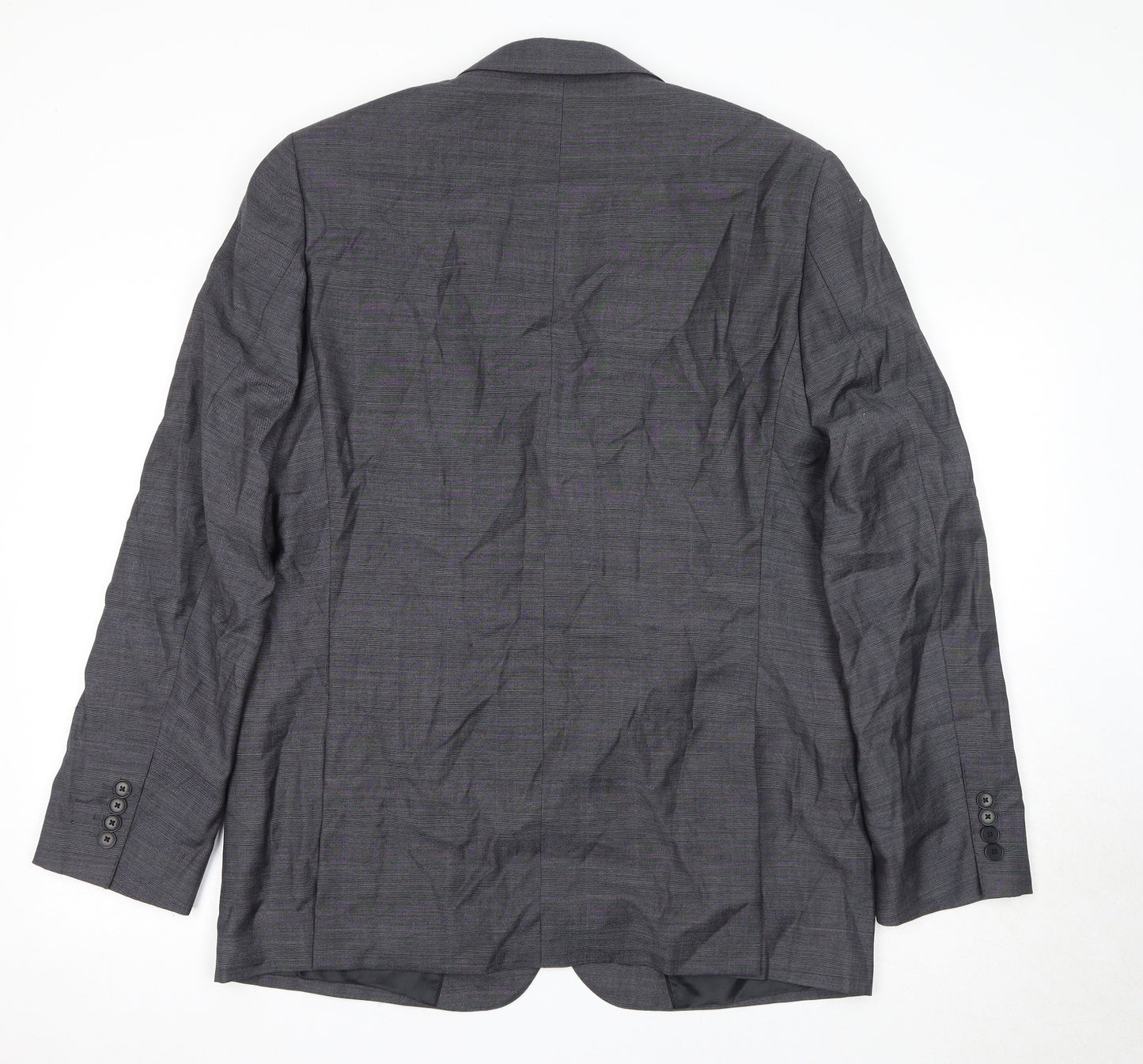 Jaeger Mens Grey Striped Wool Jacket Suit Jacket Size 44 Regular