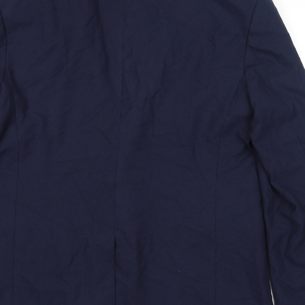 Zara Mens Blue Polyester Jacket Suit Jacket Size L Regular