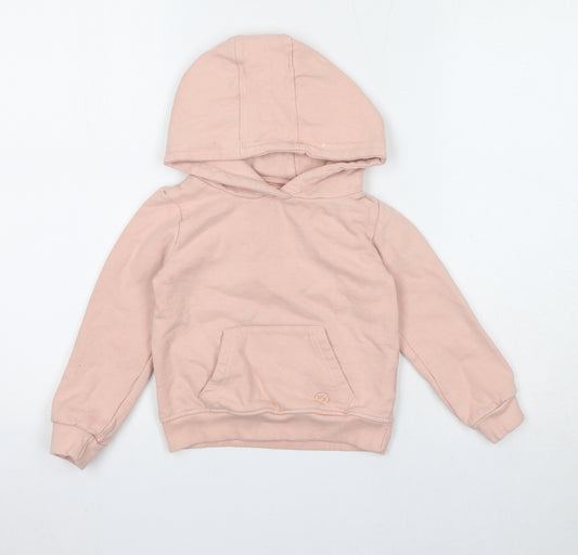 Firetrap Girls Pink Cotton Pullover Hoodie Size 4-5 Years Pullover