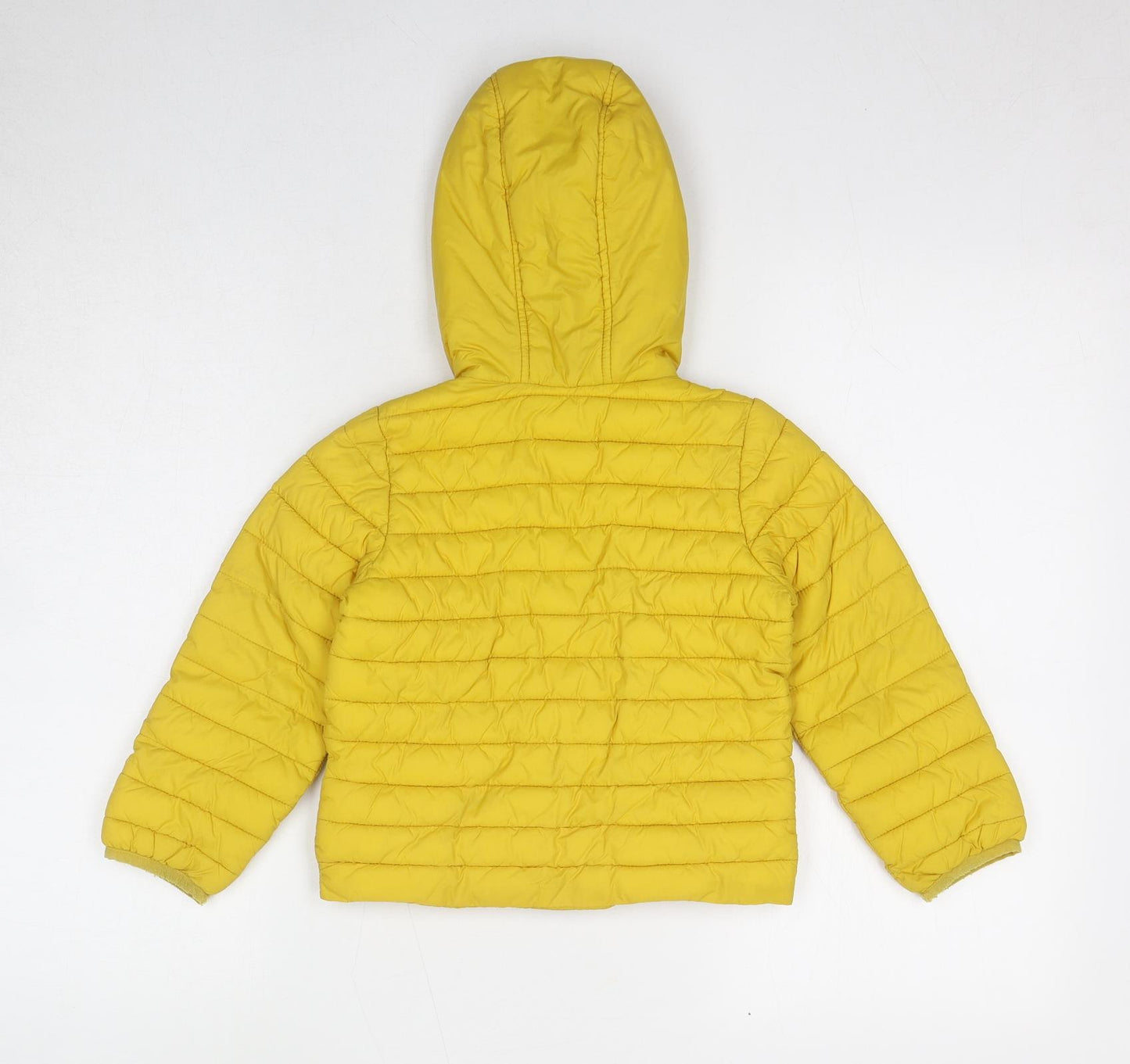Joules Girls Yellow Quilted Jacket Size 4 Years Zip