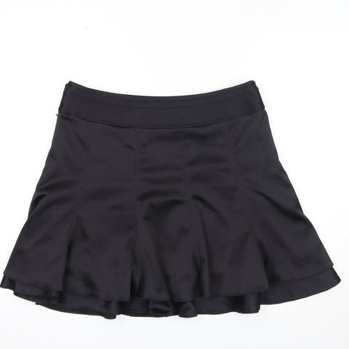 NEXT Womens Black Polyester Skater Skirt Size 12 Zip