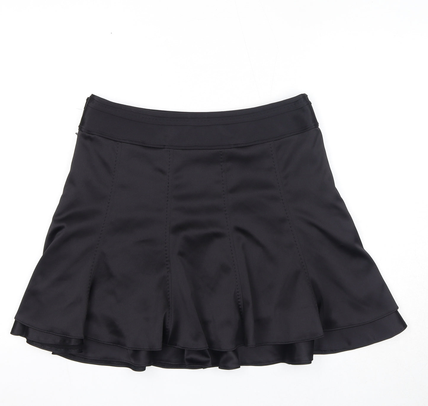 NEXT Womens Black Polyester Skater Skirt Size 12 Zip
