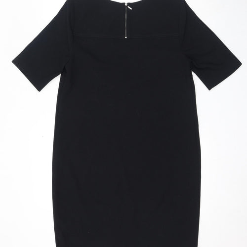 Debenhams Womens Black Polyester A-Line Size 12 Round Neck Zip