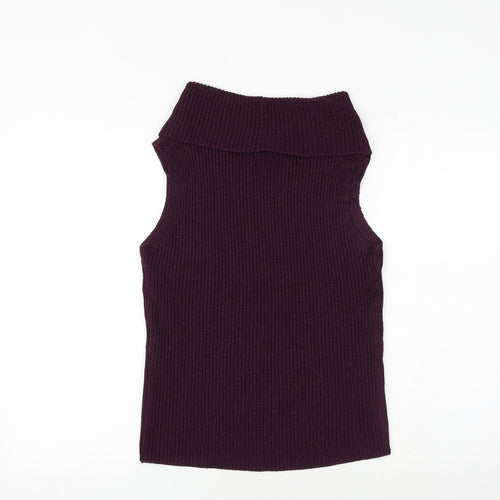 J. Taylor Womens Purple Roll Neck Viscose Pullover Jumper Size 14