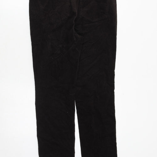 Marks and Spencer Womens Brown Cotton Trousers Size 12 Regular Zip