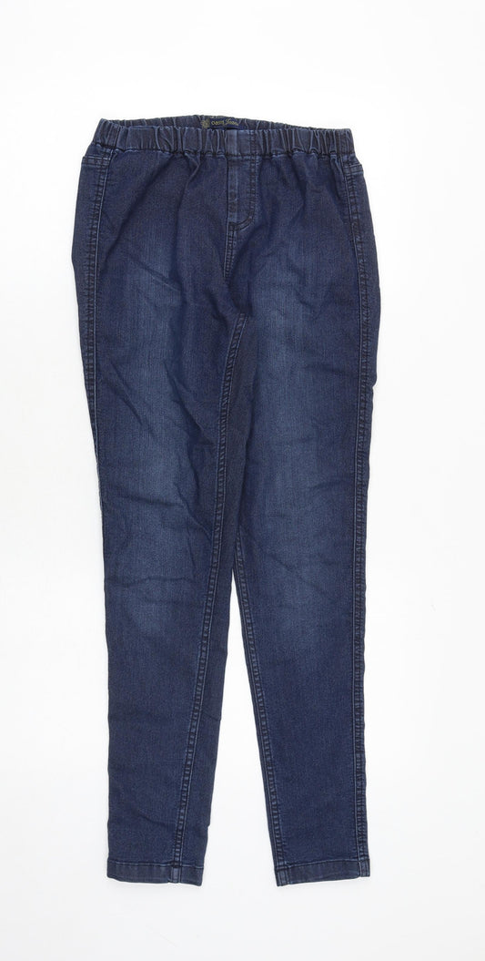Marks and Spencer Womens Blue Cotton Skinny Jeans Size 10 Regular