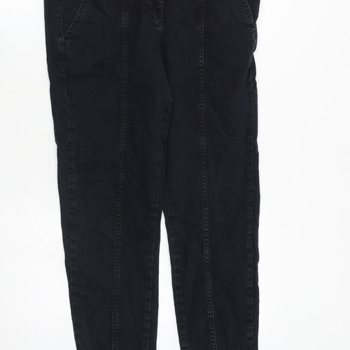 Marks and Spencer Womens Black Cotton Skinny Jeans Size 16 Regular Zip