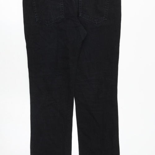 Red Herring Mens Black Cotton Straight Jeans Size 36 in Slim Zip