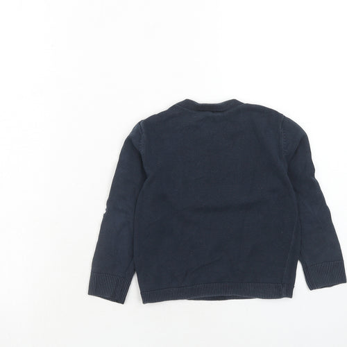 H&M Boys Blue Round Neck Cotton Pullover Jumper Size 2-3 Years Pullover - NASA