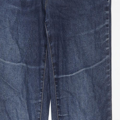 Dorothy Perkins Womens Blue Cotton Straight Jeans Size 10 Regular Zip