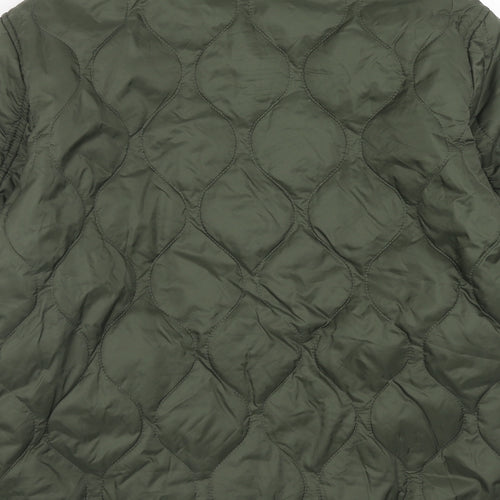 ASOS Womens Green Quilted Jacket Size 10 Button