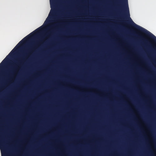 Zara Mens Blue Cotton Pullover Hoodie Size L