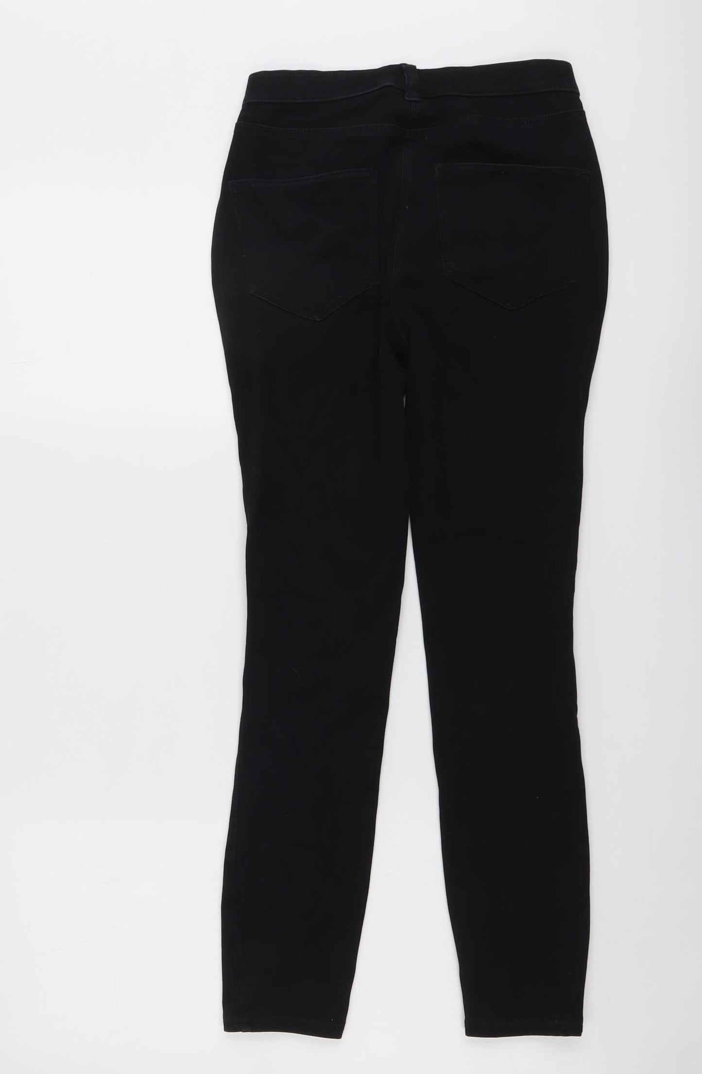 NEXT Womens Black Cotton Skinny Jeans Size 6 L26 in Regular Button