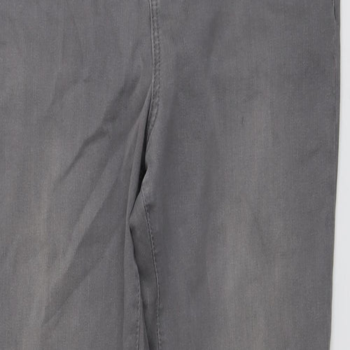 Per Una Womens Grey Cotton Skinny Jeans Size 14 L29 in Regular Button
