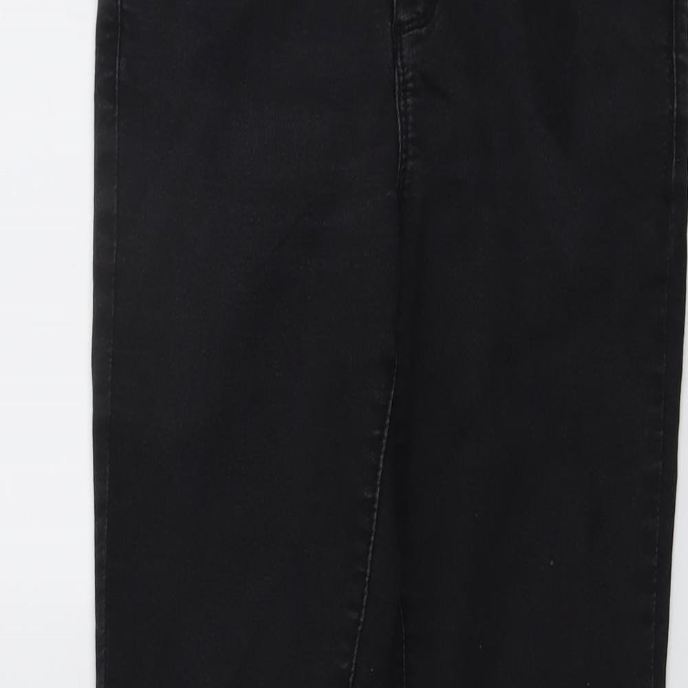 Miss Selfridge Womens Black Cotton Skinny Jeans Size 10 L29 in Regular Button
