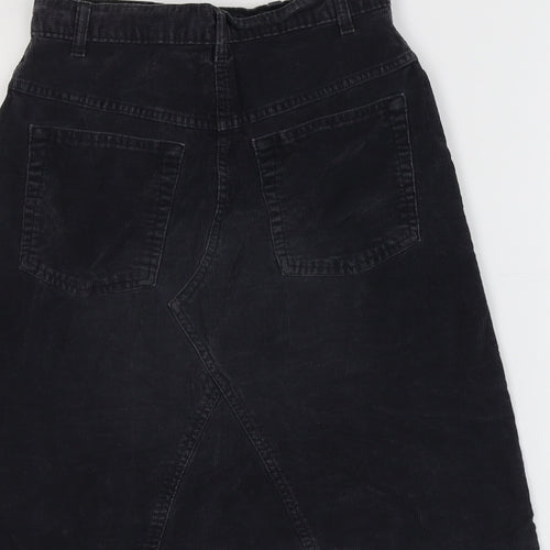 Marks and Spencer Womens Blue Cotton A-Line Skirt Size 10 Button