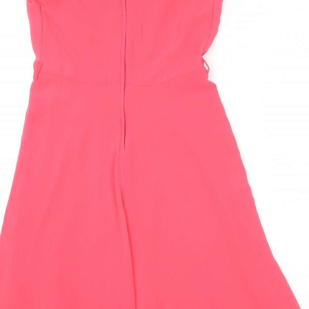 Billie & Blossom Womens Pink Polyester Sheath Size 10 Round Neck Zip