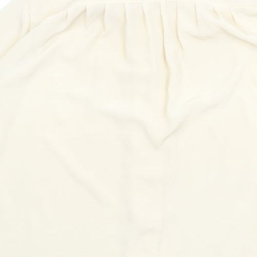 Windsmoor Womens Beige Polyester Basic Button-Up Size 16 Round Neck