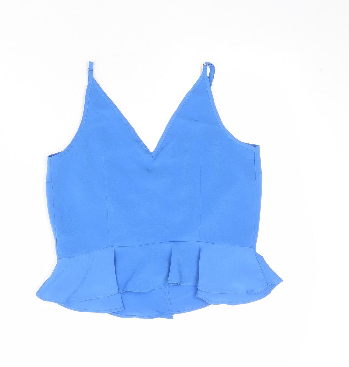 River Island Womens Blue Polyester Camisole Tank Size 8 V-Neck