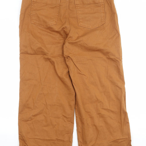 Gap Womens Brown Cotton Wide-Leg Jeans Size 10 Regular Zip