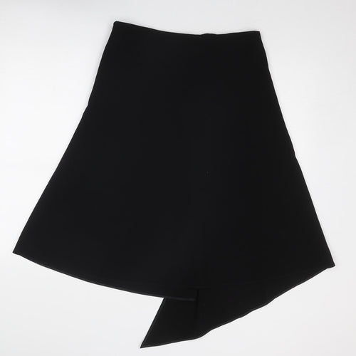 Marks and Spencer Womens Black Polyester Swing Skirt Size 14 Zip
