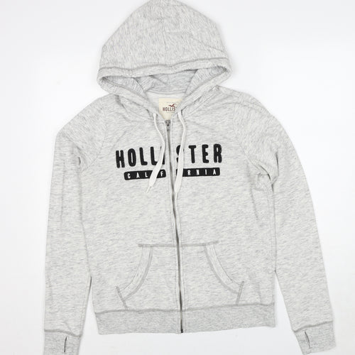 Hollister Mens Grey Cotton Full Zip Hoodie Size M