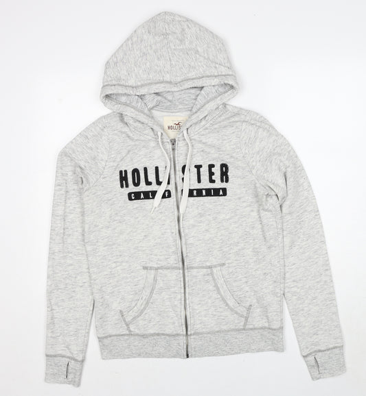 Hollister Mens Grey Cotton Full Zip Hoodie Size M