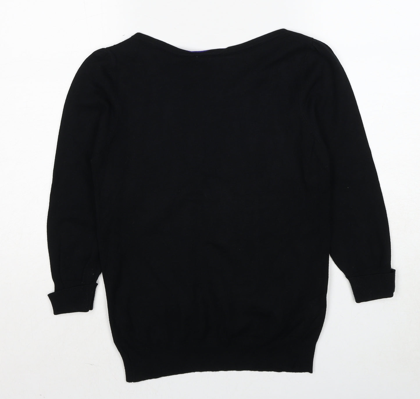 BHS Womens Black Round Neck Nylon Pullover Jumper Size 10